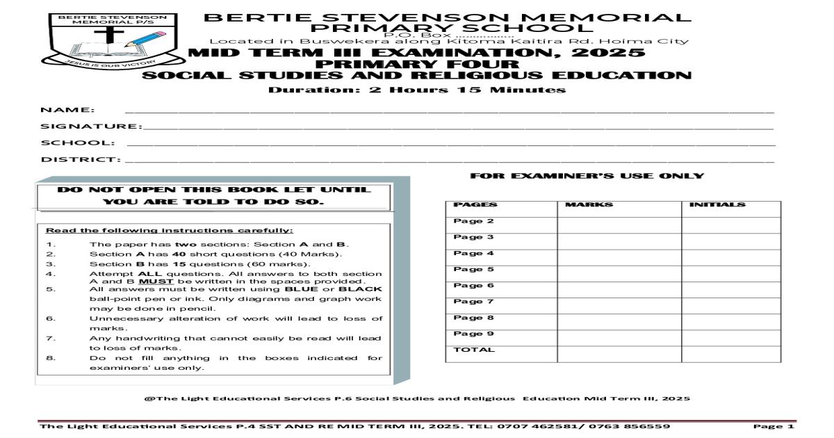 SST midterm exams 2025