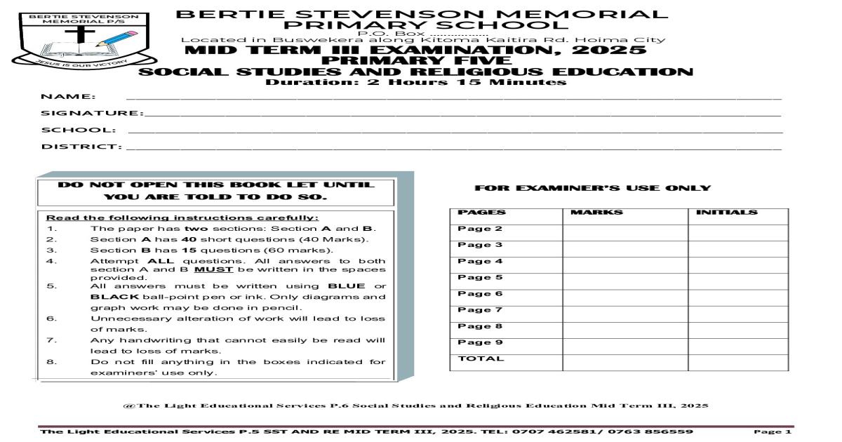 SST midterm exams 2025