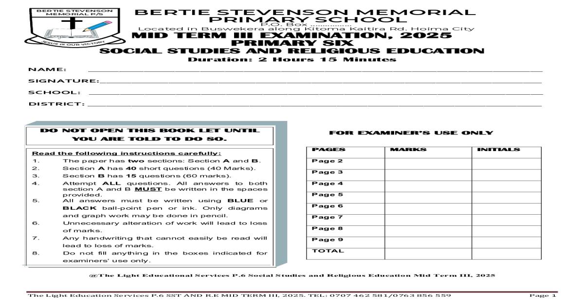 SST midterm exams 2025