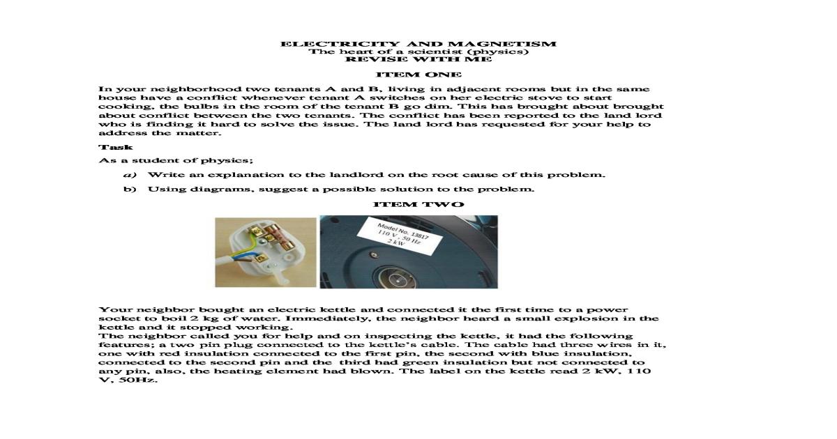 Physics s4 electricity and magnetism