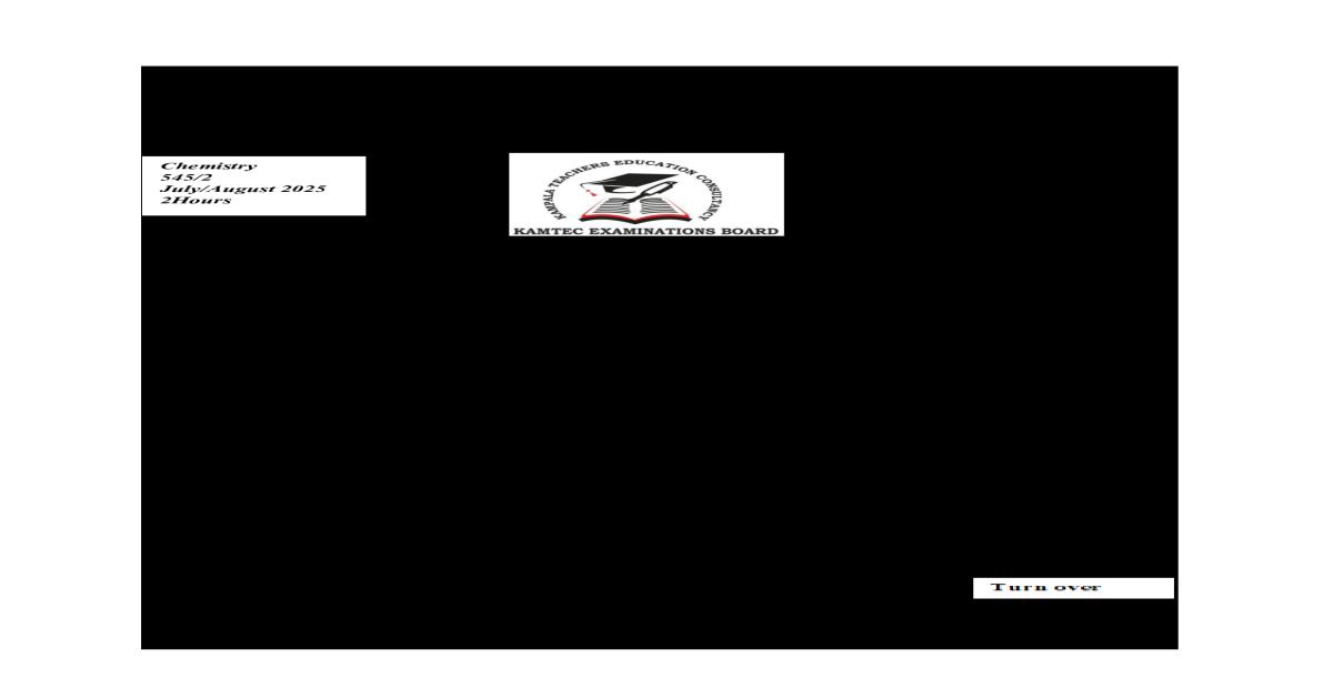 KAMTEC UCE CHEMISTRY PAPER 2 2025