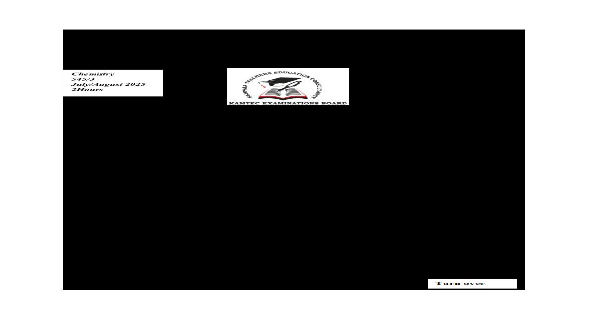 KAMTEC UCE CHEMISTRY PAPER 3 2025