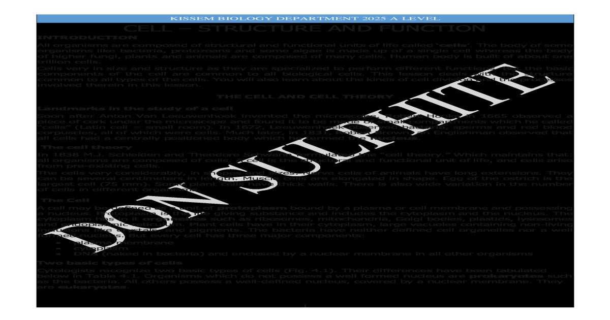 Cell biology 2025 by tr sulphite