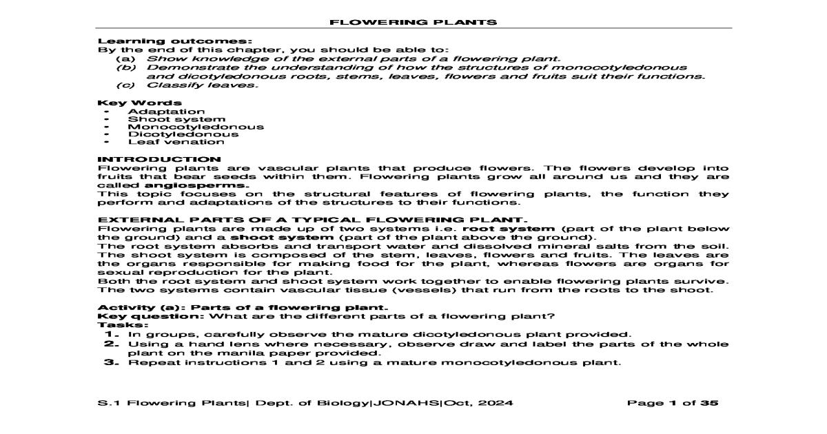 FLOWERING PLANTS-EDITED BY MR ONANI MAKEO