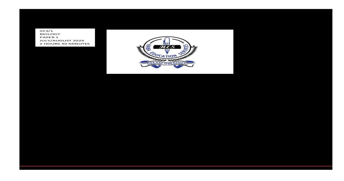 HES Mock Biology Paper 1 2024