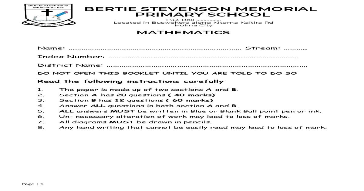 mathematics P6