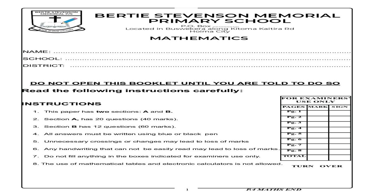 mathematics P4