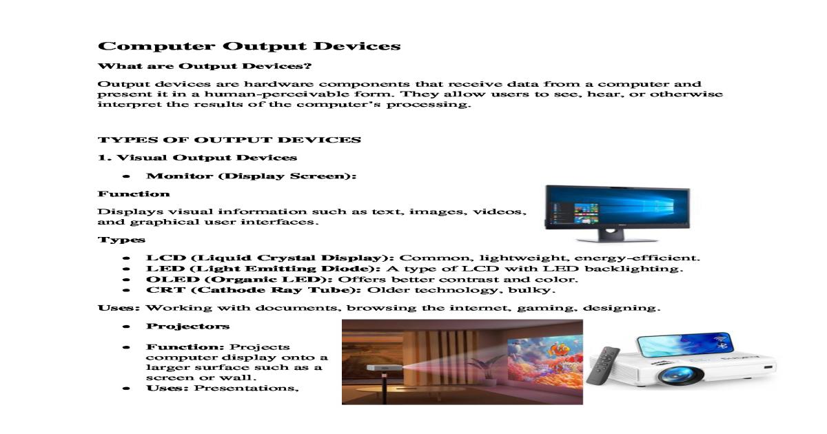 Computer output devices