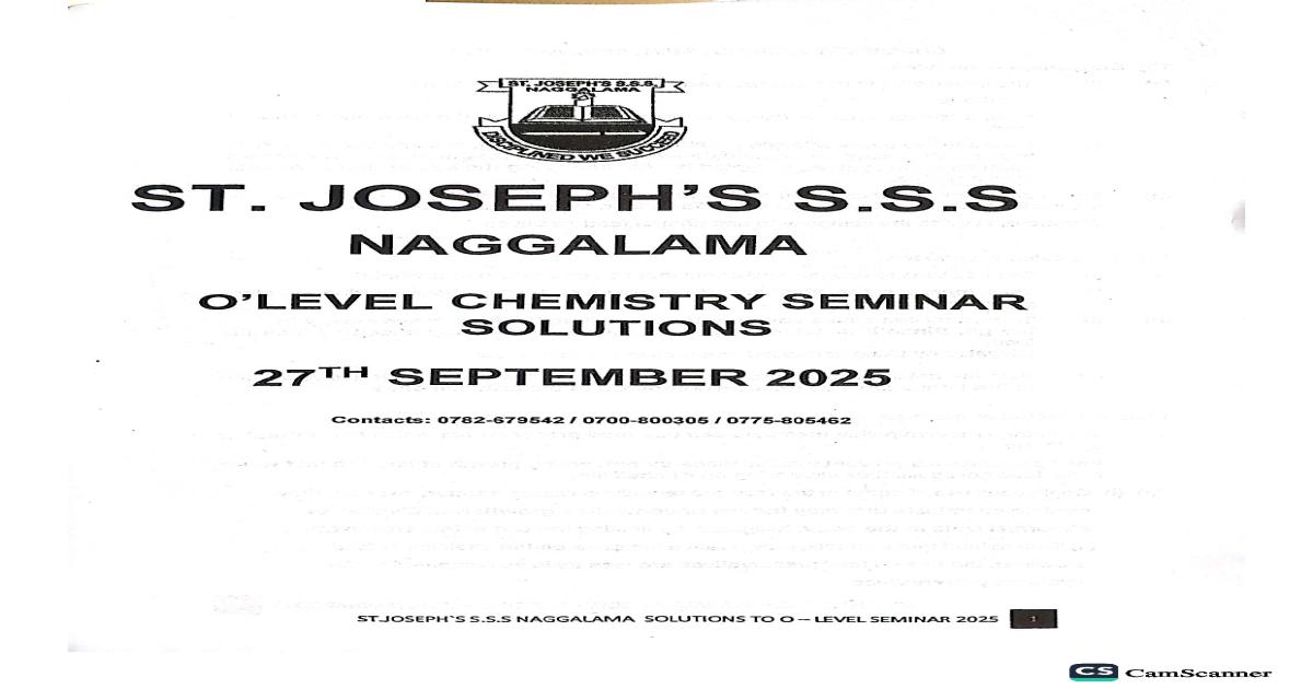 NAGALAMA O Level Chemistry Seminar Solutions 2025