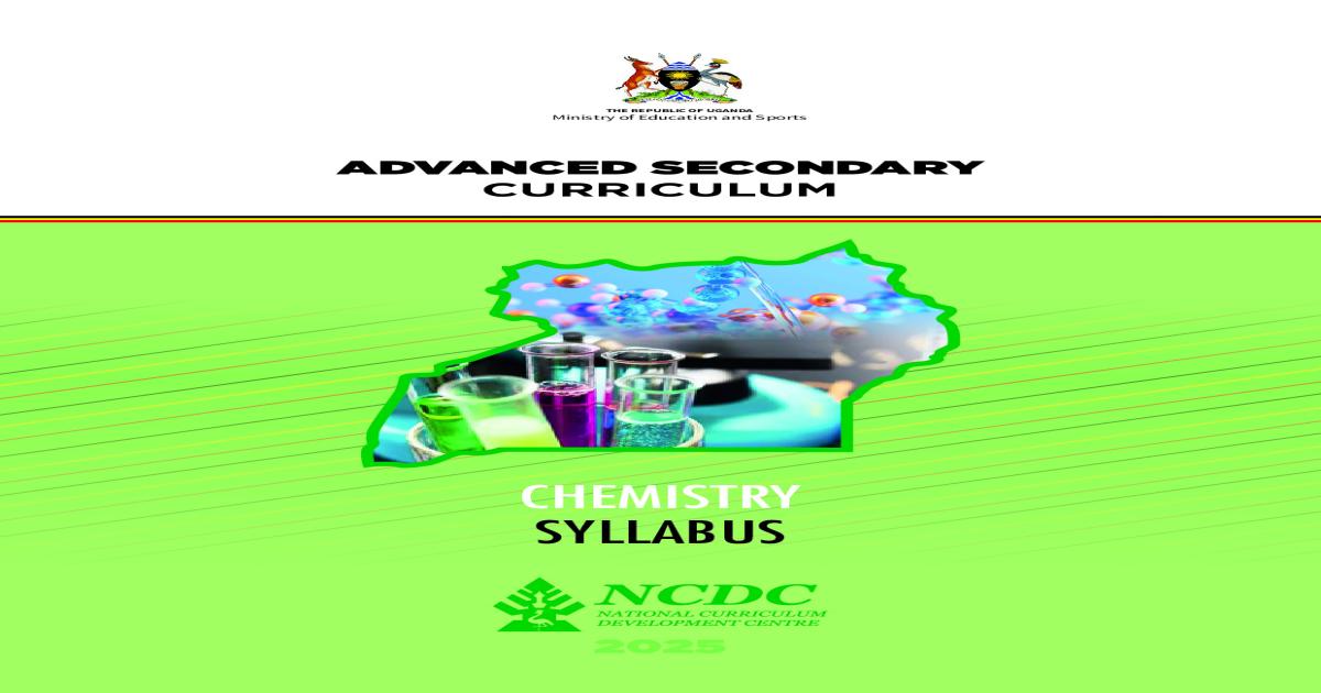 New A Level Chemistry Syllabus for Uganda (S5 & S6)
