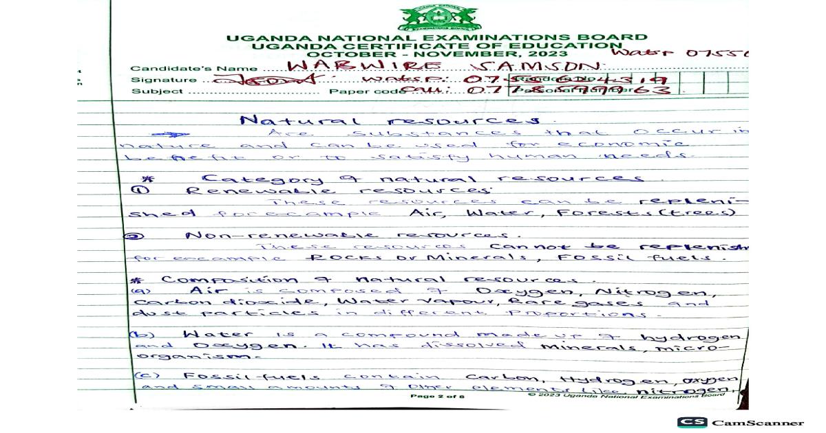 Natural Resources Notes CBC