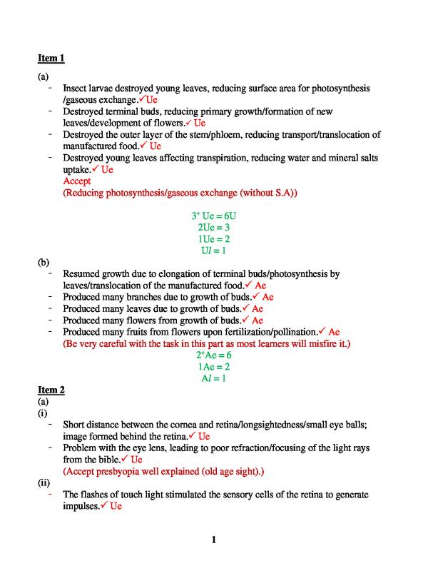 UNEB UCE Biology Paper 1 Guide 2025