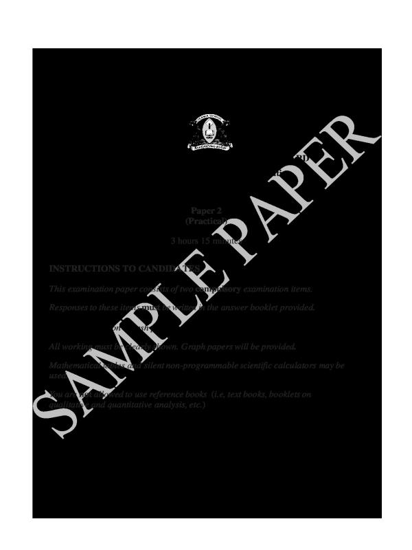 UACE Chemistry P525/2 Sample Paper 2026