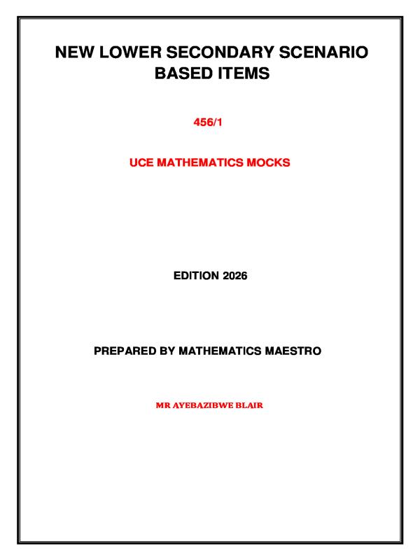 Combined UCE Mathematics Mock Examination Items - Uganda (UNEB)