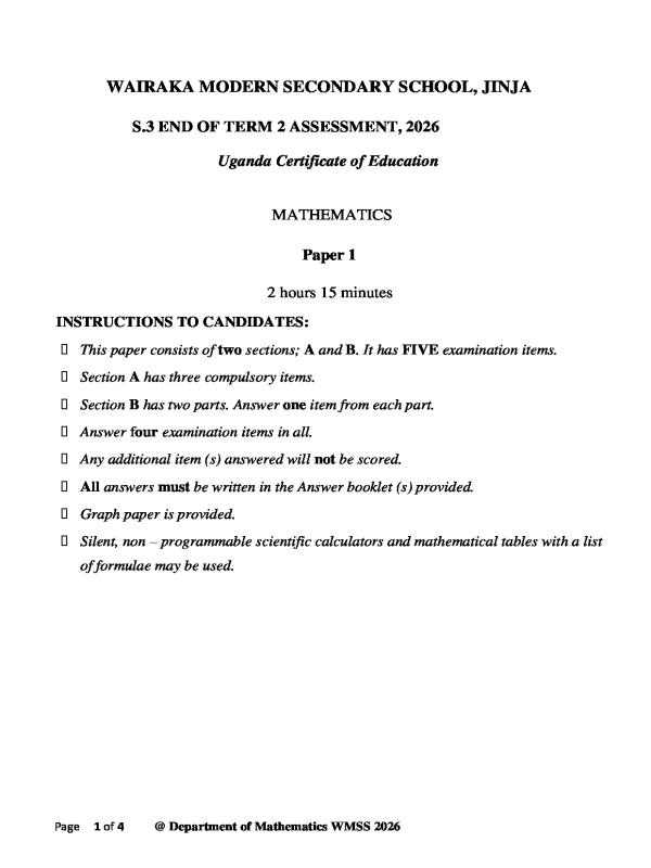 Mathematics S.3