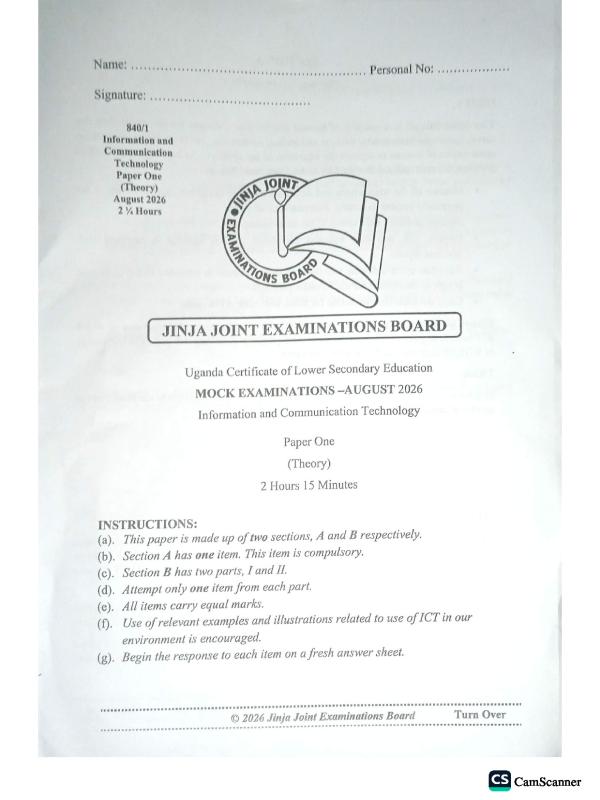ICT Paper 1...JJEB