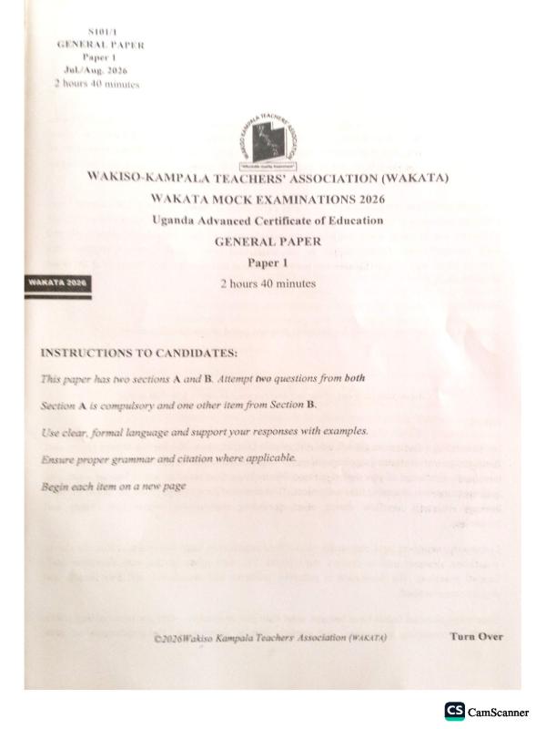 UNEB A-Level General Paper Mock Examination Paper | S5 & S6 Revision