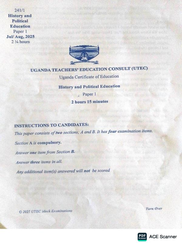 UCE History Mock Paper