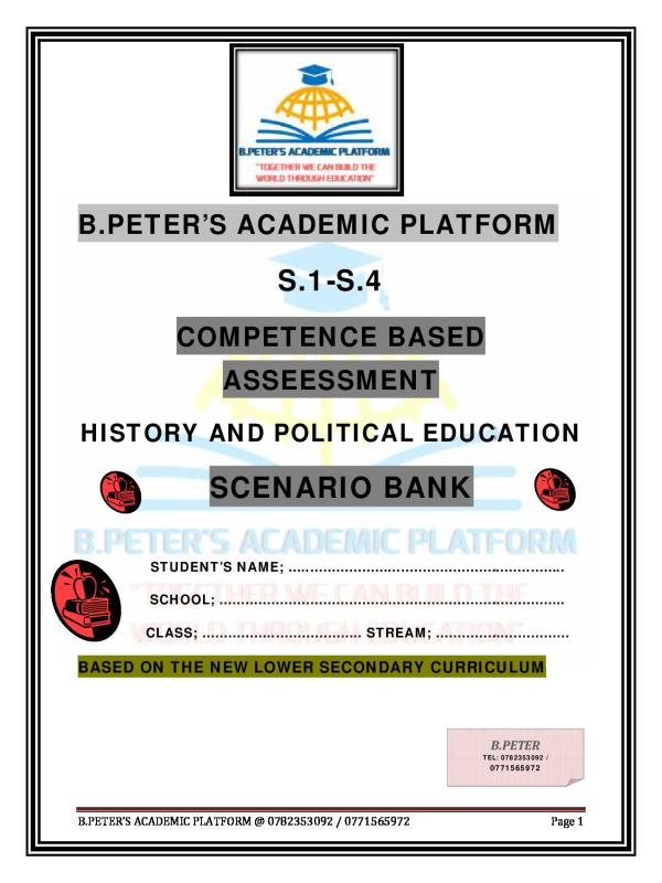 CBC History Questions for S1-S4 Students - Uganda Curriculum