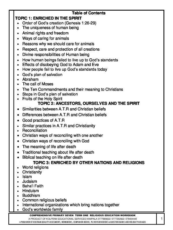 Primary 7 Religious Education (RE) Pupil's Workbook
