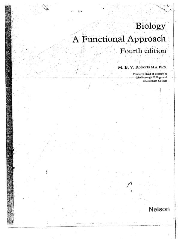 A'Level Biology Textbook: Functional Approach, Fourth Edition