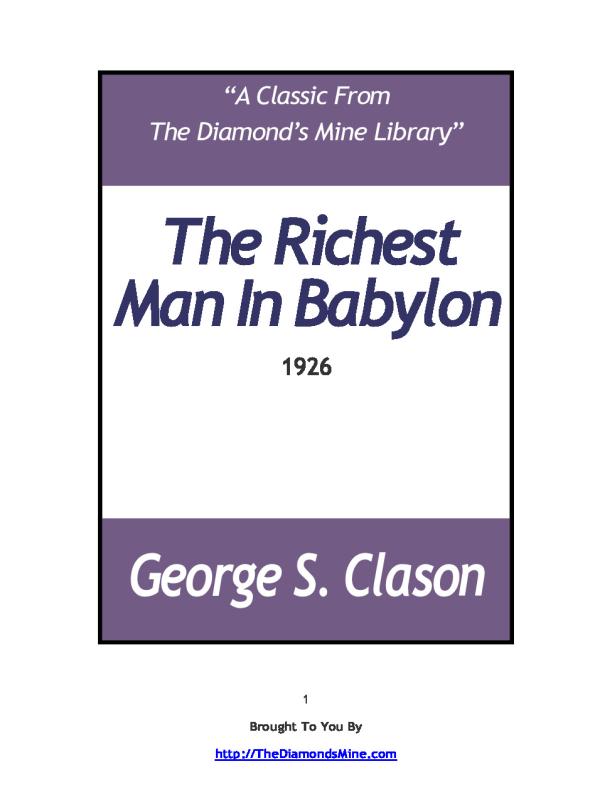 S.3 - S.6 Literature Novel  The Richest Man in Babylon