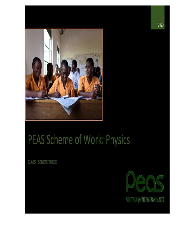 SENIOR THREE PHYSICS SCHEME OF WORK
