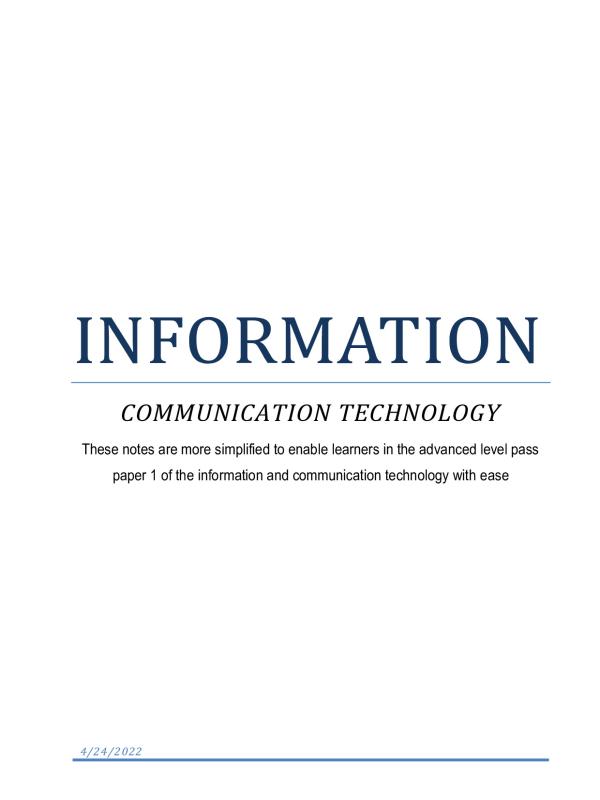 A-Level ICT Notes (S5 & S6)