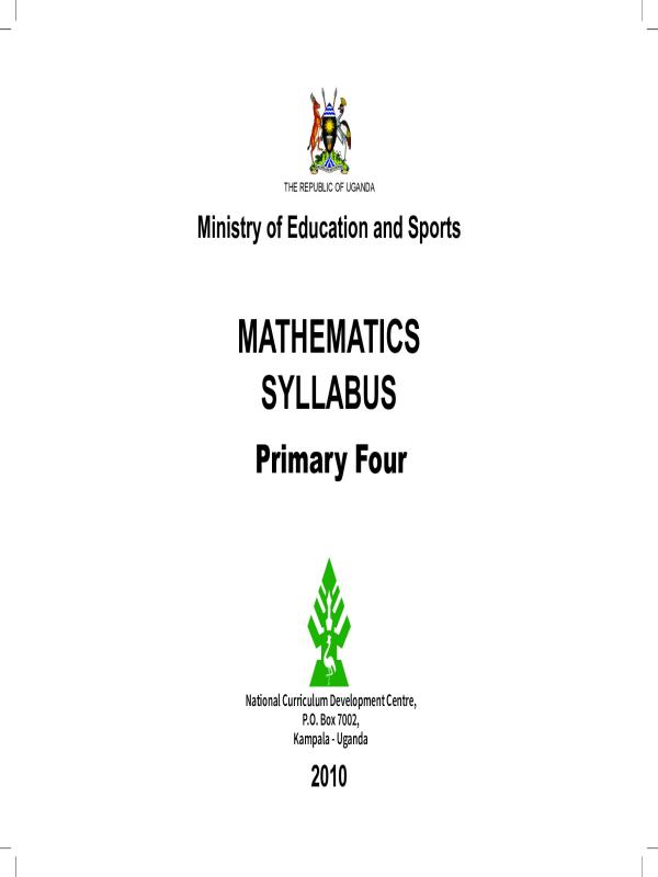 Primary Four Mathematics Syllabus