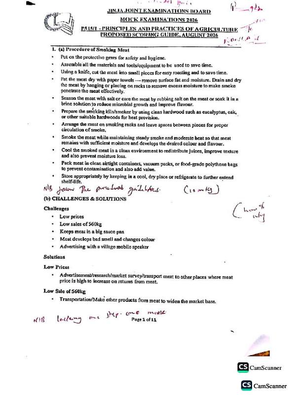 UACE Agriculture JJEB Revision Guide 2026