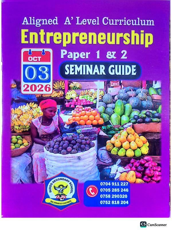 A-Level Entrepreneurship Education Seminar Items 2026 - Uganda Curriculum