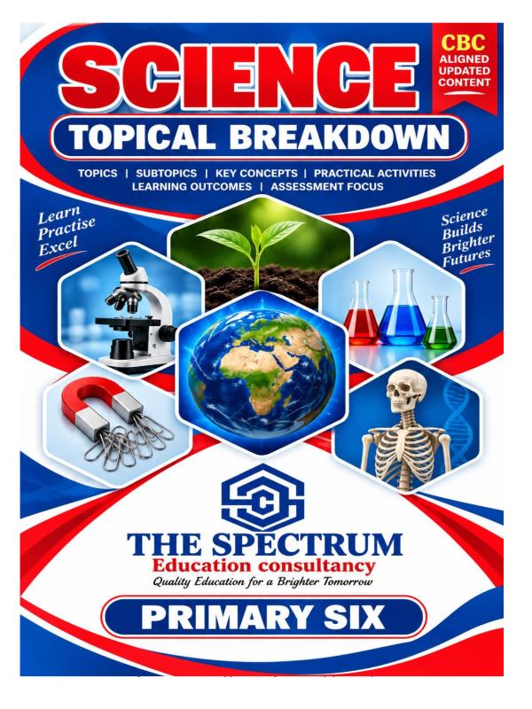 Primary six (P.6) Science topical break down term III 2026