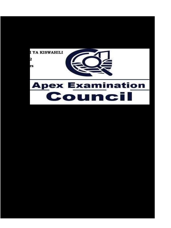 APEX Kiswahili Paper 2 - UCE Past Paper